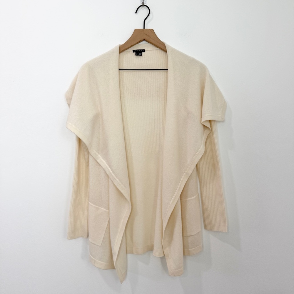 Theory Maritza 100% Cashmere Cardigan Sweater Cream Size  Small